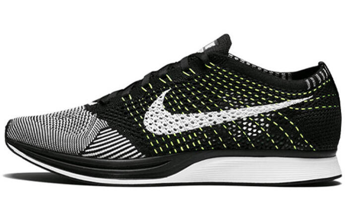 Nike Flyknit Racer Black White Volt