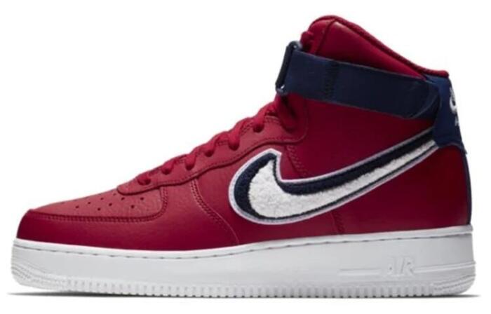 Nike Air Force 1 High 3D Chenille Swoosh Red White Blue