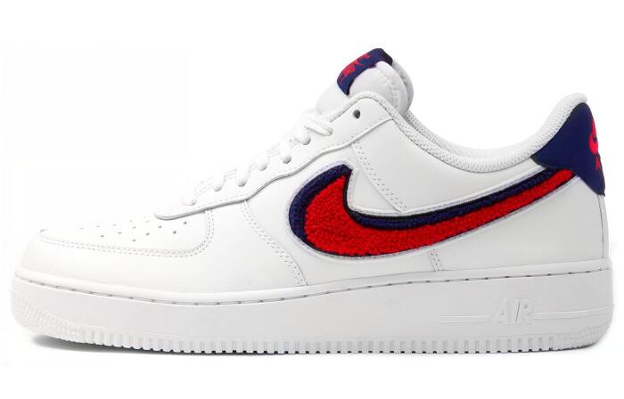 Nike Air Force 1 Low 3D Chenille Swoosh White Red Blue