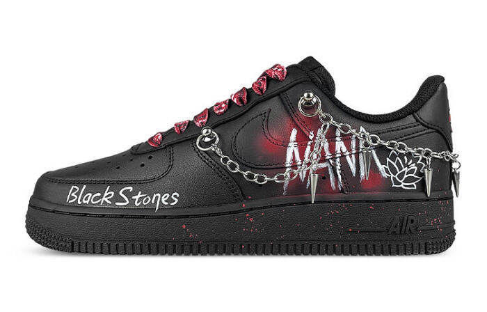 【】 Nike Air Force 1 Low triple black NANA