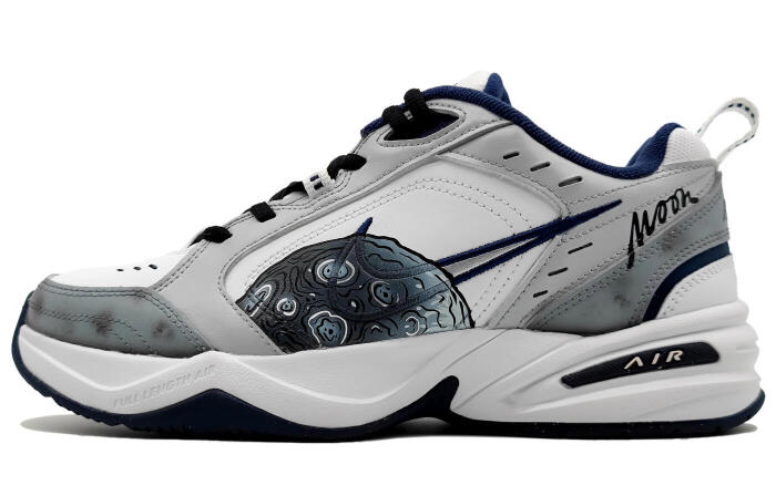 【】 Nike Air Monarch 4 PU White Navy